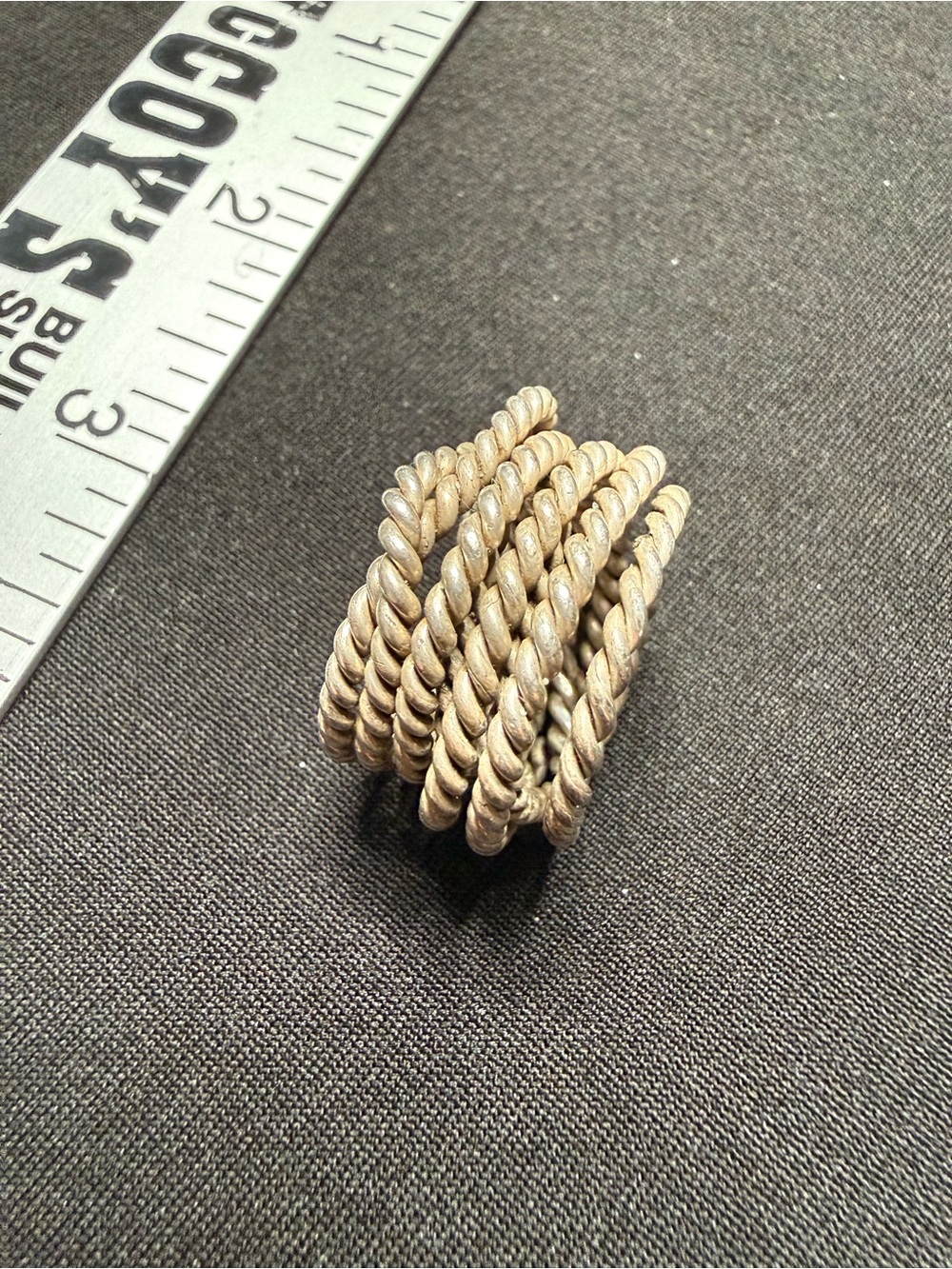 Sterling silver Twisted Rope Coil Ring - Women Jewelry size 7.5